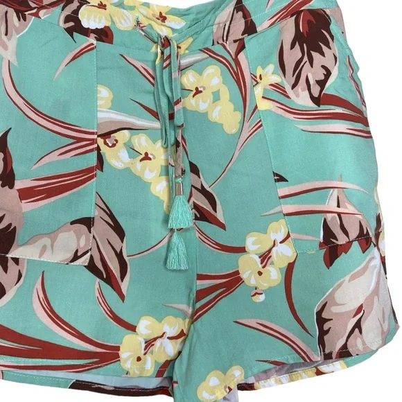 🎉Host Pick🎉L*Space Tropical Floral High Waist Westside Shorts Tassel NWT Sz S - Picture 3 of 16